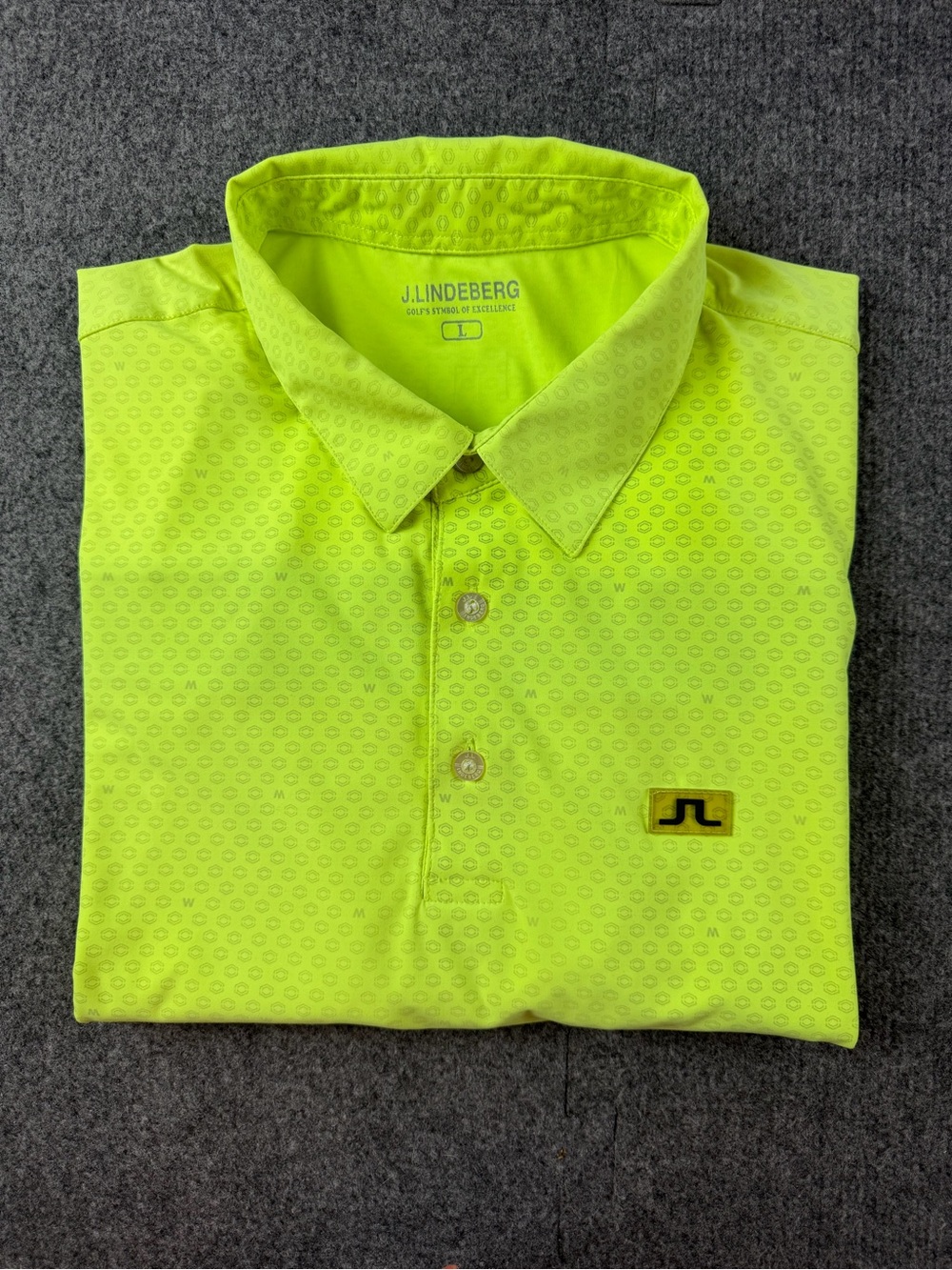 J Lindeberg Mens Short Sleeve Golf Polo Shirt Size L Neon Green